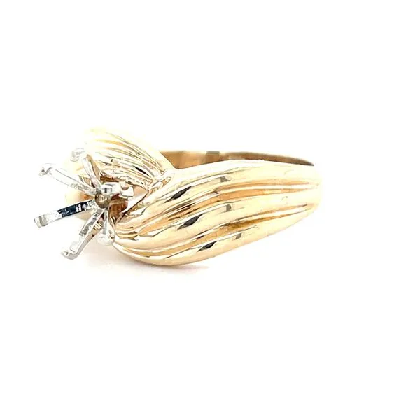 14K Yellow Gold Estate Bridal Ring Mounting for 6.5mm Stone Image 2 Minor Jewelry Inc. Nashville, TN