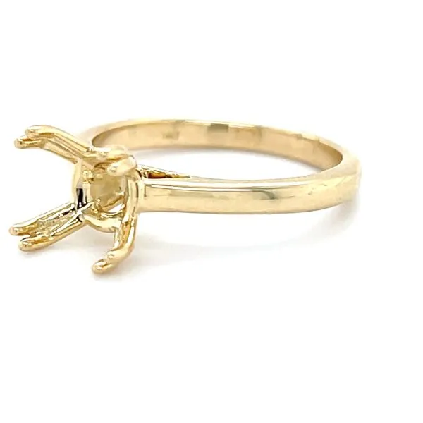 14K Yellow Gold Split-Prong Solitaire Cushion Mounting Image 3 Minor Jewelry Inc. Nashville, TN
