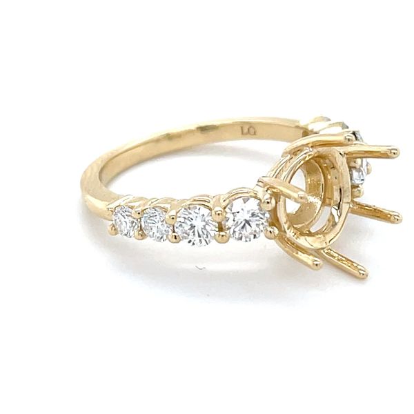 14K Yellow Gold Accented Solitaire 6-Prong Semi-Mount Lab Diamond Engagement Ring Image 2 Minor Jewelry Inc. Nashville, TN