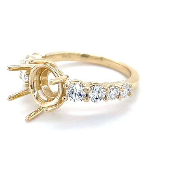 14K Yellow Gold Accented Solitaire 6-Prong Semi-Mount Lab Diamond Engagement Ring Image 3 Minor Jewelry Inc. Nashville, TN