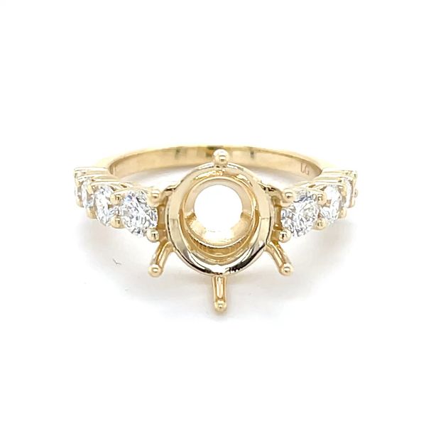 14K Yellow Gold Accented Solitaire 6-Prong Semi-Mount Lab Diamond Engagement Ring Minor Jewelry Inc. Nashville, TN