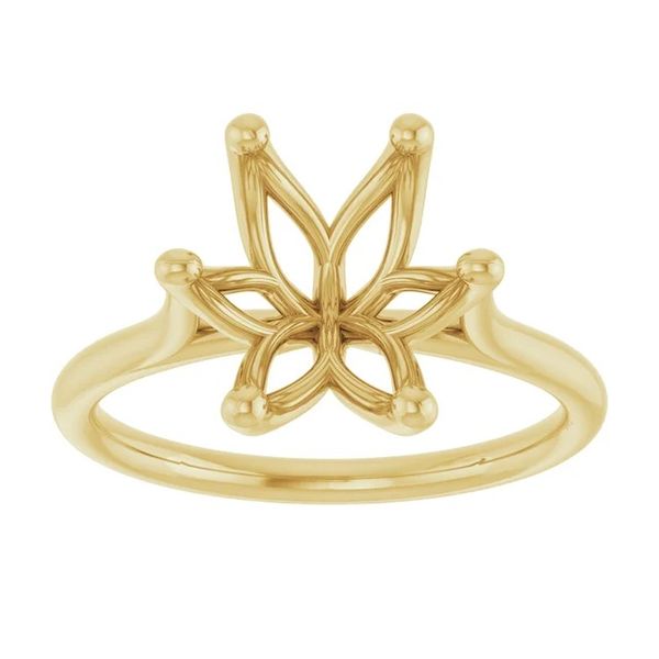 14K Yellow Gold 11x9mm Solitaire Ring Mounting Minor Jewelry Inc. Nashville, TN