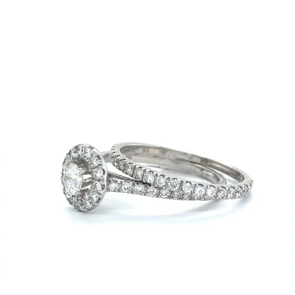 14K White Gold Diamond Halo Wedding Set Image 2 Minor Jewelry Inc. Nashville, TN