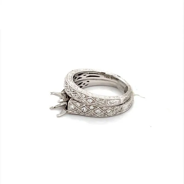 14K White Gold Diamond Wedding Set Mounting Image 3 Minor Jewelry Inc. Nashville, TN