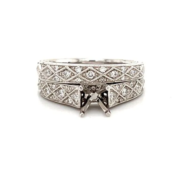 14K White Gold Diamond Wedding Set Mounting Minor Jewelry Inc. Nashville, TN