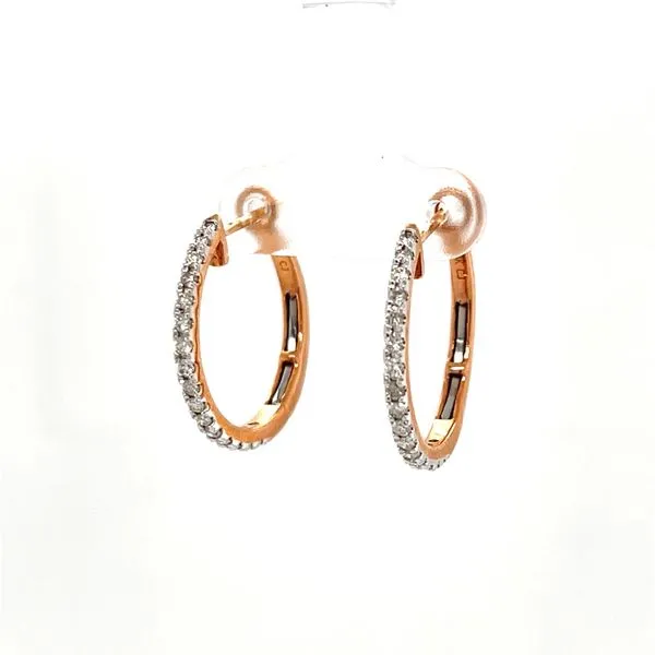 14K Rose Gold Diamond Hoop Earrings Minor Jewelry Inc. Nashville, TN