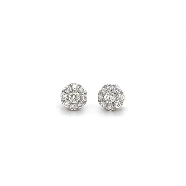 14K White Gold Diamond Button Stud Earrings Minor Jewelry Inc. Nashville, TN