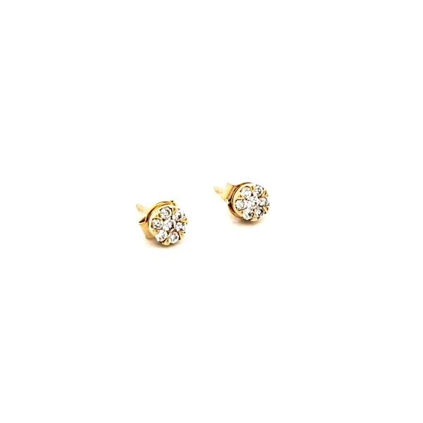 14K Yellow Gold Diamond Stud Earrings Image 2 Minor Jewelry Inc. Nashville, TN