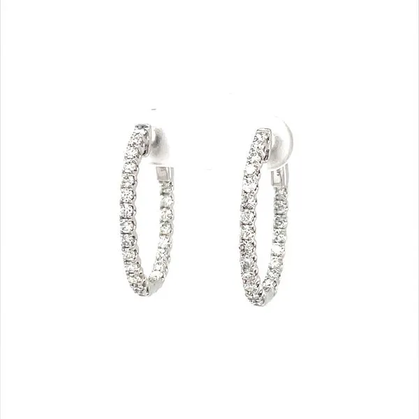 14K White Gold Inside/Outside Diamond Hoop Earrings Minor Jewelry Inc. Nashville, TN