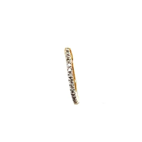 14K Yellow Gold Small Single Diamond Hoop Earring Image 2 Minor Jewelry Inc. Nashville, TN