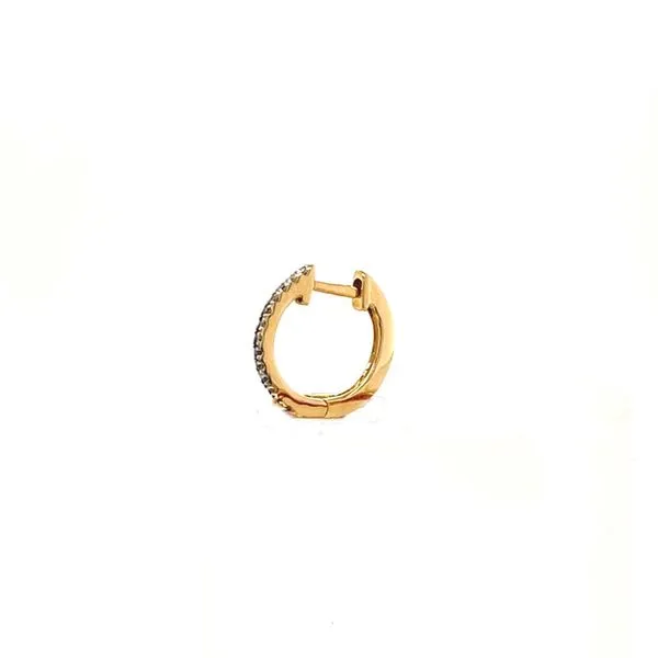 14K Yellow Gold Small Single Diamond Hoop Earring Minor Jewelry Inc. Nashville, TN