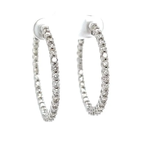 14K White Gold and Diamond Hoop Earrings Minor Jewelry Inc. Nashville, TN