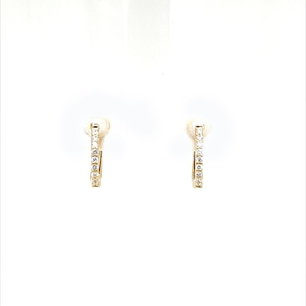 14K Yellow Gold Diamond Huggie Earrings Minor Jewelry Inc. Nashville, TN