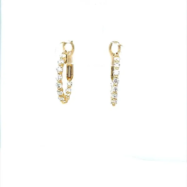14K Yellow Gold Diamond Hoop Earrings Minor Jewelry Inc. Nashville, TN