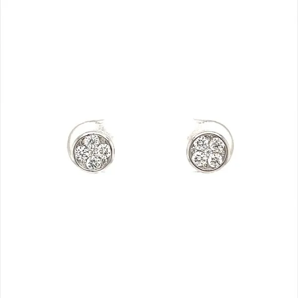 14K White Gold Diamond Button Earrings Minor Jewelry Inc. Nashville, TN