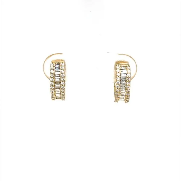 14K Yellow Gold Diamond Huggie Earrings Minor Jewelry Inc. Nashville, TN