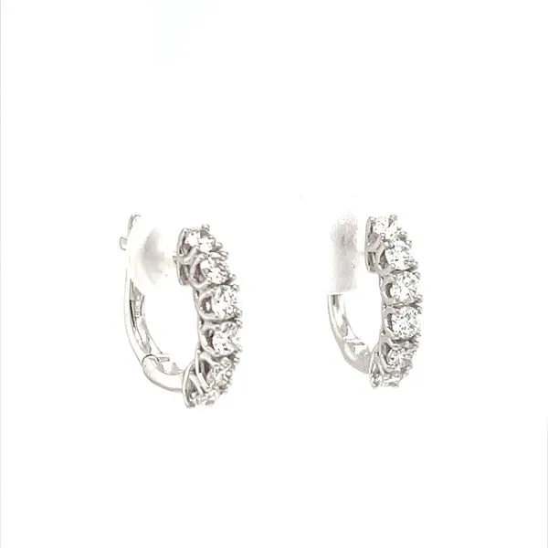 14K White Gold Small Hoop Earrings