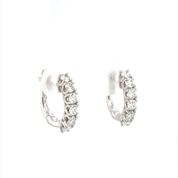 14K White Gold Small Hoop Earrings Image 2 Minor Jewelry Inc. Nashville, TN