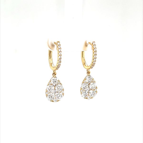 18K Yellow Gold Diamond Drop Earrings Image 2 Minor Jewelry Inc. Nashville, TN