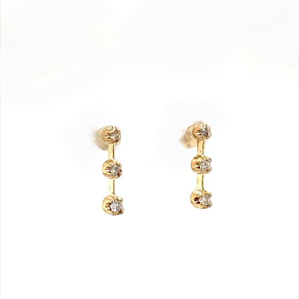 10K Yellow Gold Diamond Drop Earrings Image 2 Minor Jewelry Inc. Nashville, TN