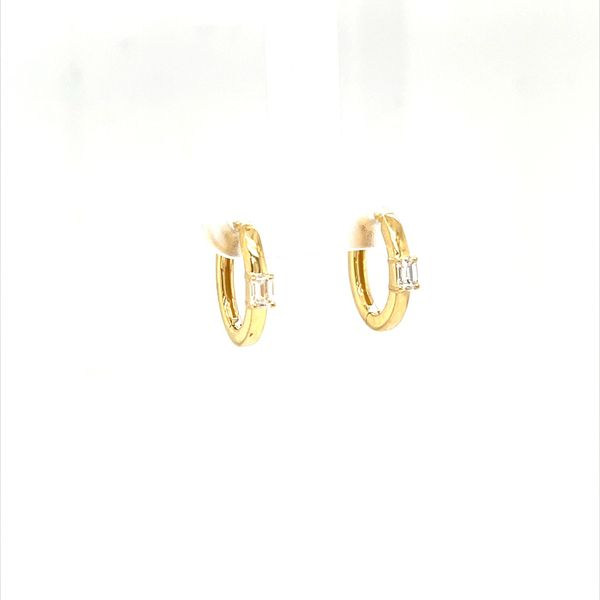14K Yellow Gold Diamond Hoop Earrings Minor Jewelry Inc. Nashville, TN