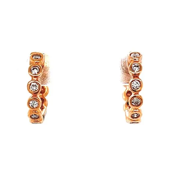 14K Rose Gold Diamond Hoop Earrings Minor Jewelry Inc. Nashville, TN