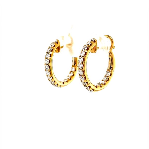 14K Yellow Gold Diamond Hoop Earrings Image 2 Minor Jewelry Inc. Nashville, TN