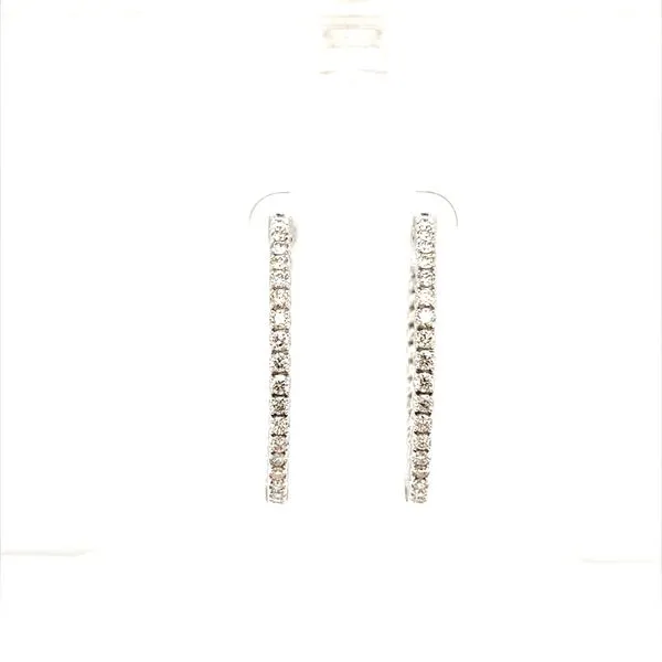 14K White Gold Diamond Inside/Outside Hoop Earrings Minor Jewelry Inc. Nashville, TN