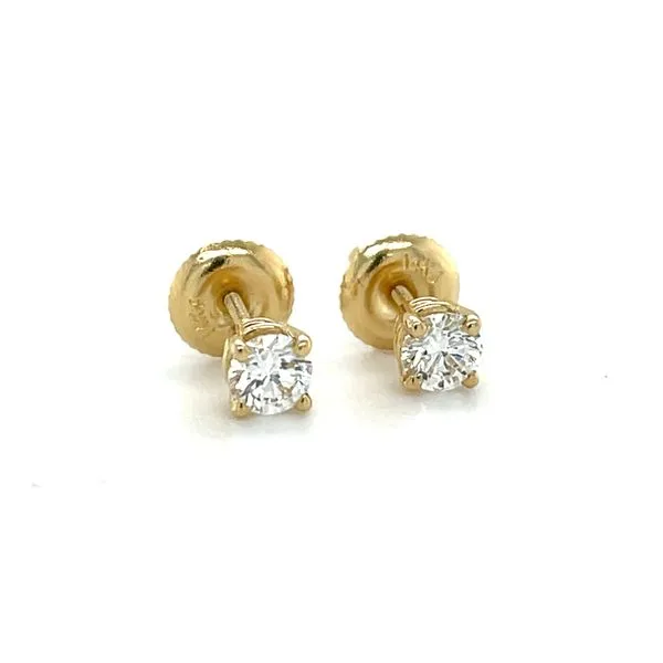 14K Yellow Gold Diamond Stud Earrings similar item image