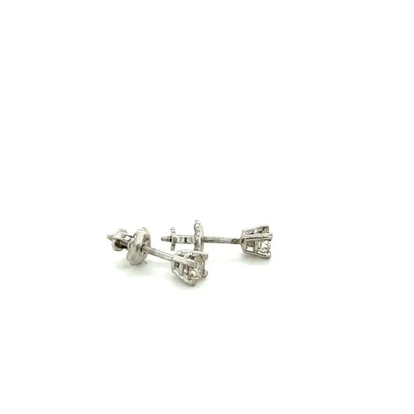 14K White Gold Diamond Stud Earrings Image 2 Minor Jewelry Inc. Nashville, TN