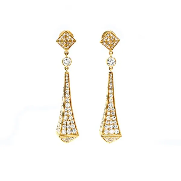 18K Yellow Gold Diamond Drop Earrings Minor Jewelry Inc. Nashville, TN
