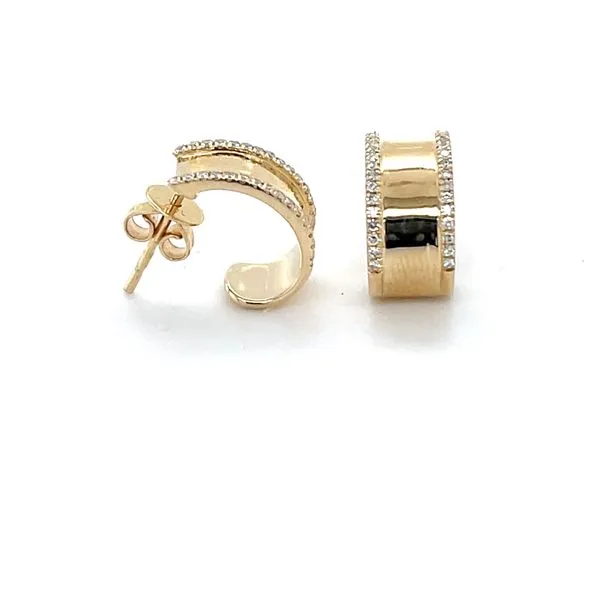 14K Yellow Gold Diamond Hoop Earrings Minor Jewelry Inc. Nashville, TN