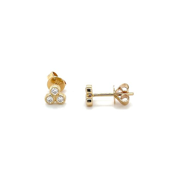 14K Yellow Gold Diamond Bezel Set Stud Earrings Minor Jewelry Inc. Nashville, TN