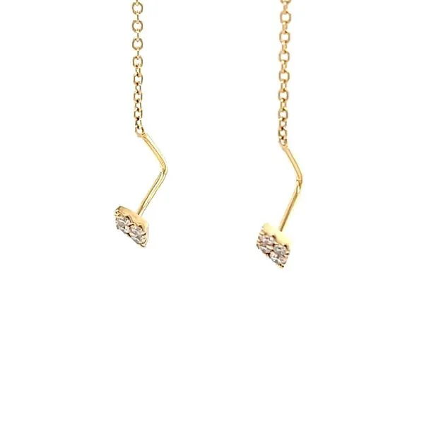 14K Yellow Gold Diamond Theader Earrings Image 2 Minor Jewelry Inc. Nashville, TN