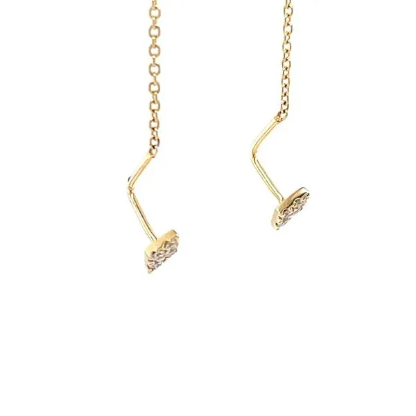 14K Yellow Gold Diamond Theader Earrings Image 3 Minor Jewelry Inc. Nashville, TN