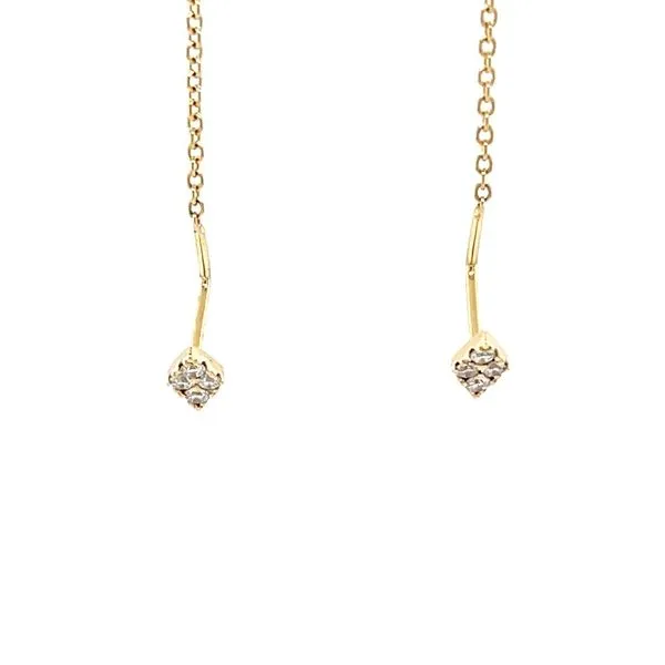 14K Yellow Gold Diamond Theader Earrings Minor Jewelry Inc. Nashville, TN