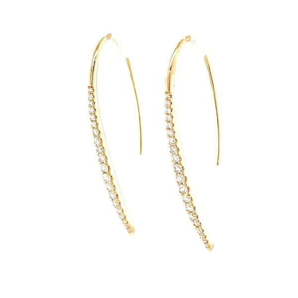 14K Yellow Gold Tapered Diamond Earrigs Image 2 Minor Jewelry Inc. Nashville, TN
