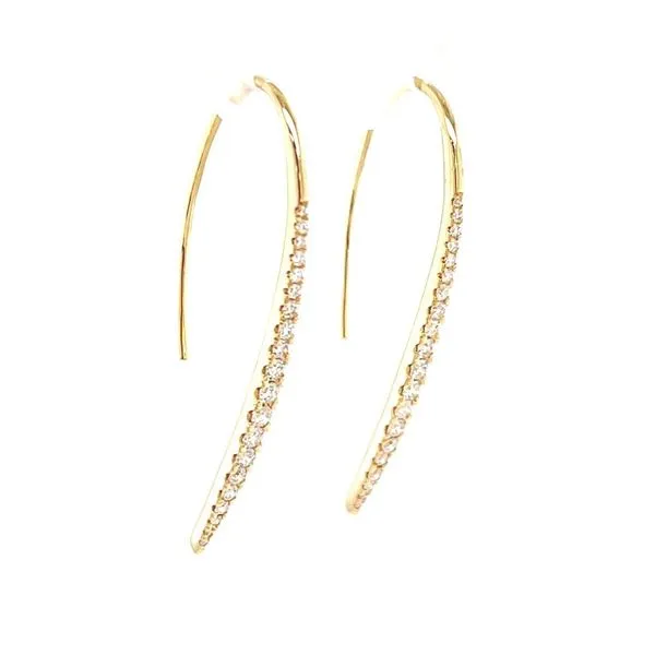 14K Yellow Gold Tapered Diamond Earrigs Image 3 Minor Jewelry Inc. Nashville, TN