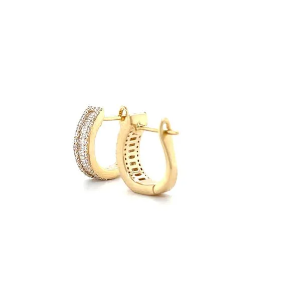 18K Yellow Gold Diamond Hoop Earrings Image 2 Minor Jewelry Inc. Nashville, TN