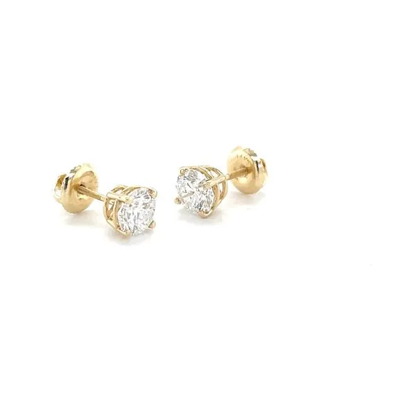 14K Yellow Gold Lab Diamond Stud Earrings Image 2 Minor Jewelry Inc. Nashville, TN