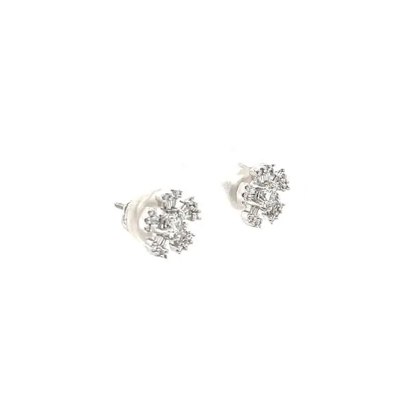 14K White Gold Diamond Stud Earrings Image 3 Minor Jewelry Inc. Nashville, TN