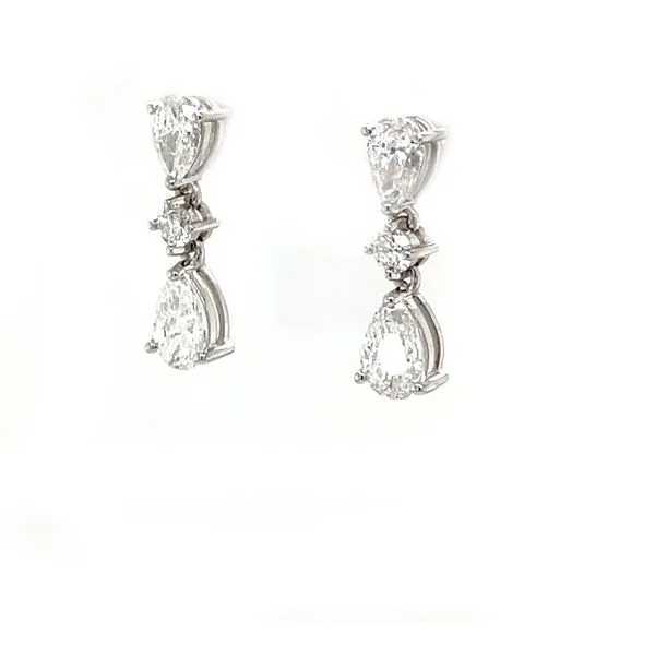 14K White Gold Diamond Drop Earrings Image 2 Minor Jewelry Inc. Nashville, TN