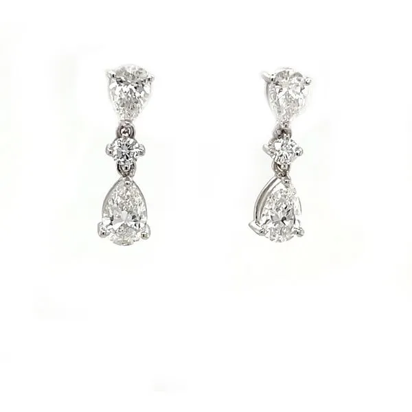 14K White Gold Diamond Drop Earrings Minor Jewelry Inc. Nashville, TN