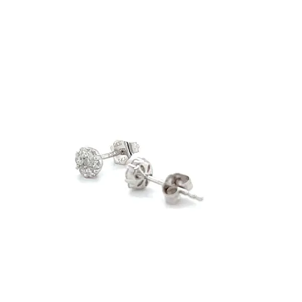 14K White Gold Diamond Stud Earrings Image 3 Minor Jewelry Inc. Nashville, TN