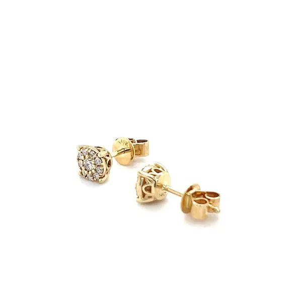 14K Yellow Gold Mined Diamond Stud Earrings Image 3 Minor Jewelry Inc. Nashville, TN