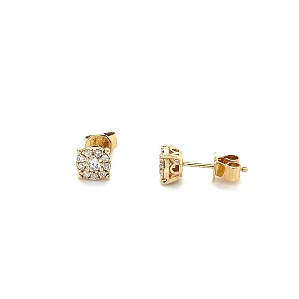 14K Yellow Gold Mined Diamond Stud Earrings Minor Jewelry Inc. Nashville, TN