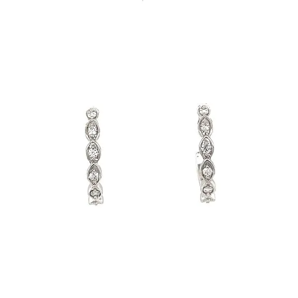 14K White Gold Mined Diamond 3/4 Hoop Earrings Minor Jewelry Inc. Nashville, TN
