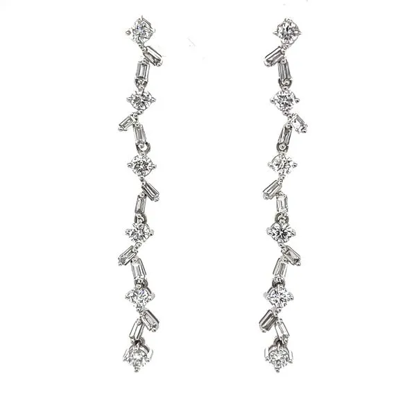 14K White Gold Multi-Cut Diamond Drop Earrings Minor Jewelry Inc. Nashville, TN