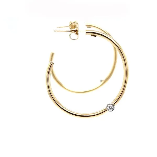 14K Yellow Gold Large Mined Diamond Hoops Image 3 Minor Jewelry Inc. Nashville, TN