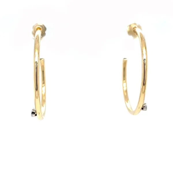 14K Yellow Gold Large Mined Diamond Hoops Minor Jewelry Inc. Nashville, TN